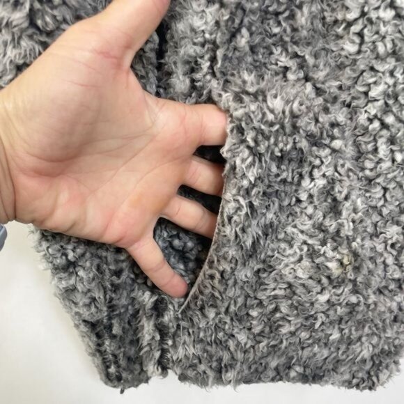 Weatherproof Vintage Women Frosty Tipped Sherpa Pullover Charcoal Half-Zip Large - Picture 10 of 10